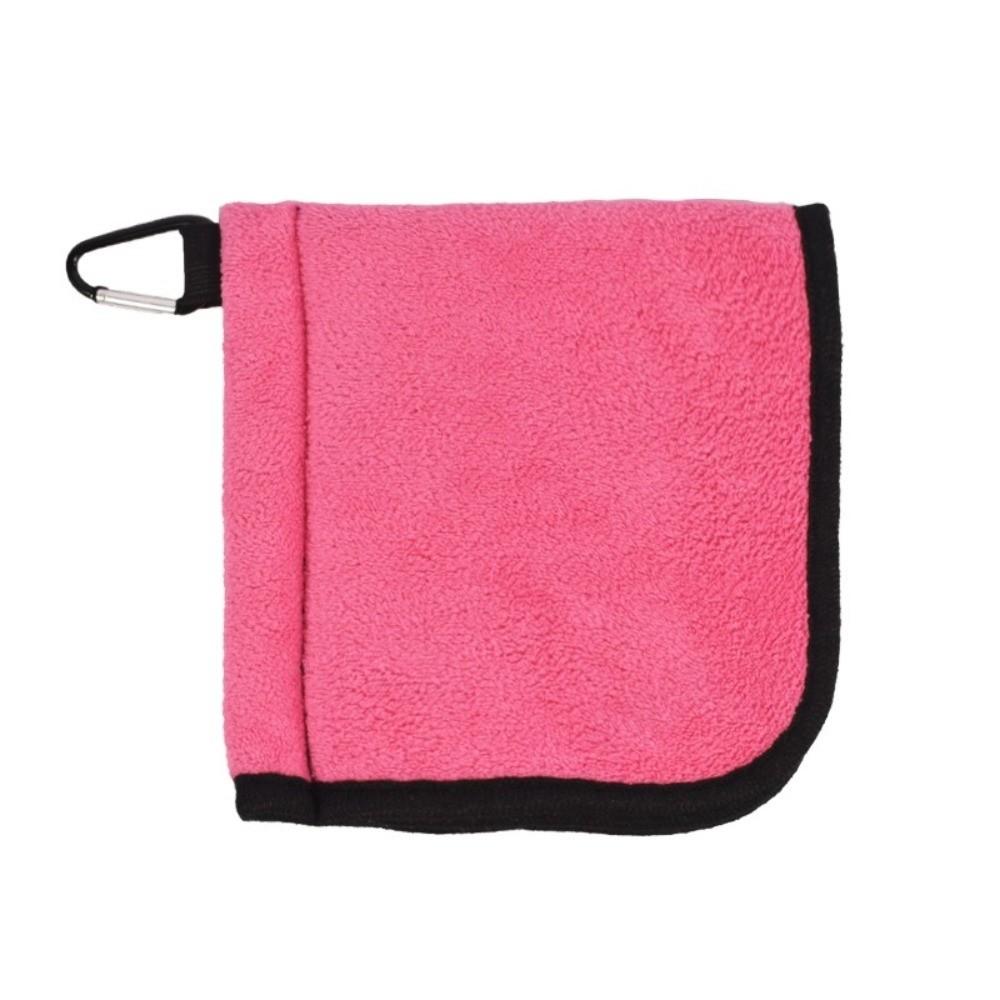 Microfiber Golf Ball Cleaning Towel Double-Layer Square Golf Club Cleaner with Carabiner Hook Water Absorption Golf Wipe Cloth