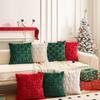Christmas Tree and Star Embroidered Pillowcase - Festive Winter Sofa Cushion Cover