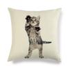 Cartoon Cat Pattern Series Super Soft Cotton and Linen Material Pillow Cover for Home Sofa Decoration Pillow Cover