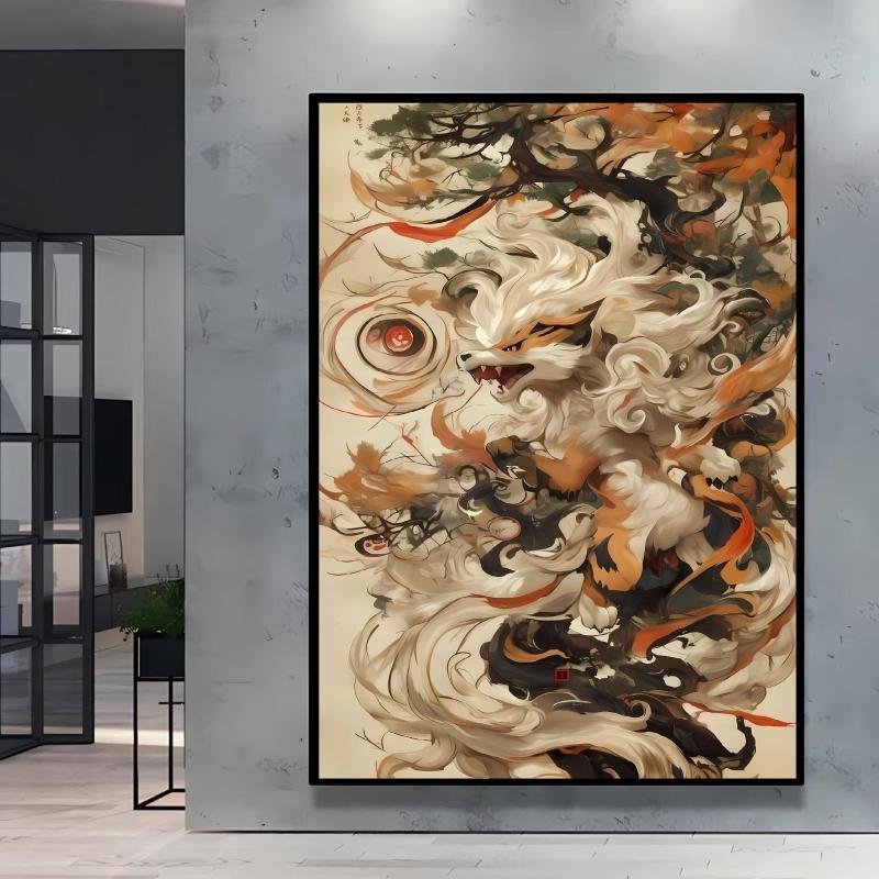 Japanese Anime Canvas Paintings Pokemon Umbreon Retro Style Cartoon Picture Modern Home Living Room Children's Room Decor Poster