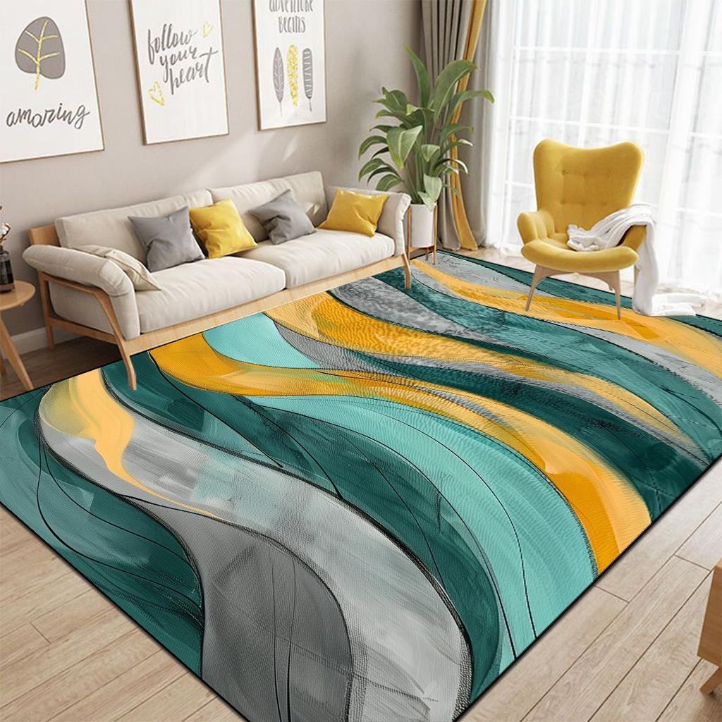 Abstrakter Stil Wohnzimmerteppich Nordische Dekoration Sofa Ins Farbe Teppiche für Schlafzimmer Nachttisch Große Größe Moderne Dekoration Bodenmatte für Zuhause