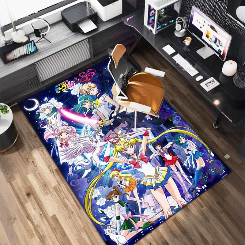 Cute cartoon theme Sailor Moon Tsukino Usagi cartoon rug Multifunctional household anti-slip decorative door mat, outdoor floor mat, and carpet Y14