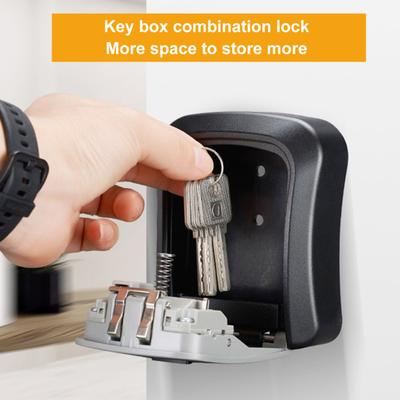1 Set Key Lock Box Large Capacity High Strength Good Security Non-breakable 4 Digit Combination Password Lock Safe Home Supply
