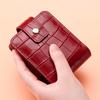 Simple PU Leather Crocodile Pattern Korean Style Lipstick Bag With Mirror Portable Mini Makeup Bag Storage For Women