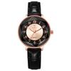 Trendy Women's Quartz Watch with Casual Leather Strap and Digital Scale