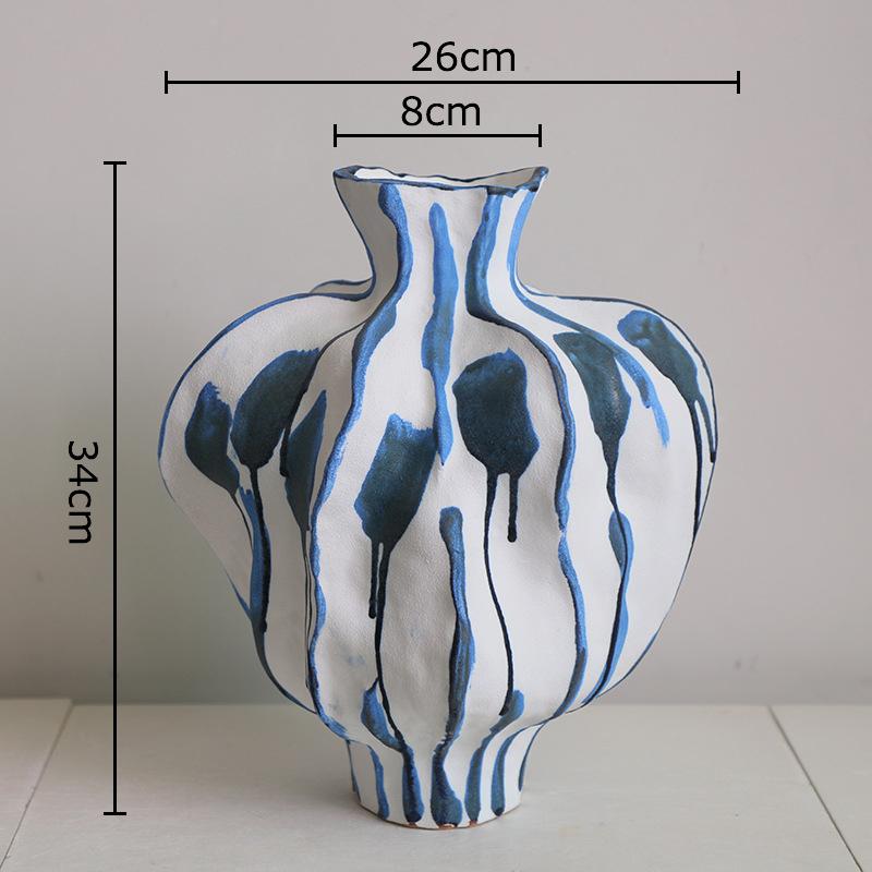 

Irregular Shape Ceramic Vase Creative Retro Plant Pot Table Decoration Flowers Arrangement Floral Vases Room Aesthetic Decor