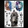 Night Forest Werewolf Tattoos For Men Women DIY Realistic Temporary Tattoos Geometric Fake Wolf Scorpion Tatoo Paper Stickers