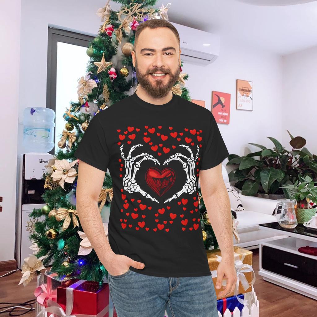 Skeleton Hand Heart Valentines Day Funny Hearts Essential T- Shirt Unisex