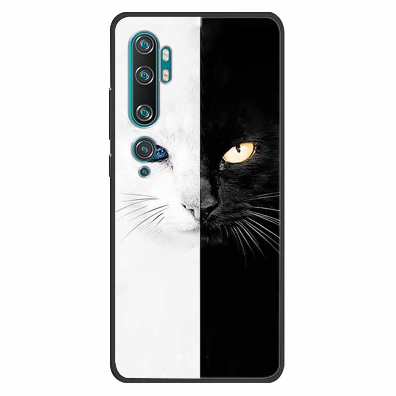 For Xiaomi Mi Note 10 Case Silicone Soft Owl Lion TPU Fashion Back Cover For Xiaomi Mi Note10 Cases Protective Printed Covers