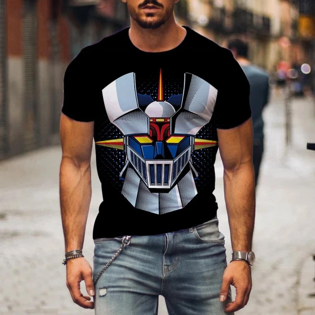 

Hot Selling Mazinger Z 3D Printed T-shirt with Anime Robot Pattern Short Sleeved Tops Fashionable Street Harajuku O-neck Clothing XS