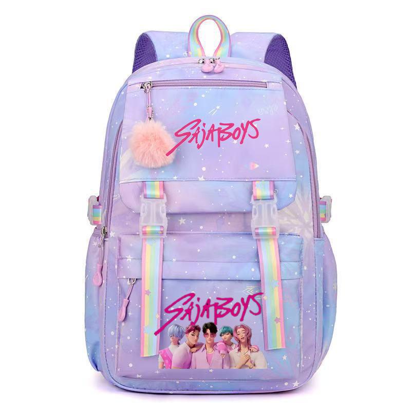 Cute Anime Kpop Printed Backpack Large Capacity Travel Bag for Teenager Girl Boy Bookbag Kid Gift Mochila
