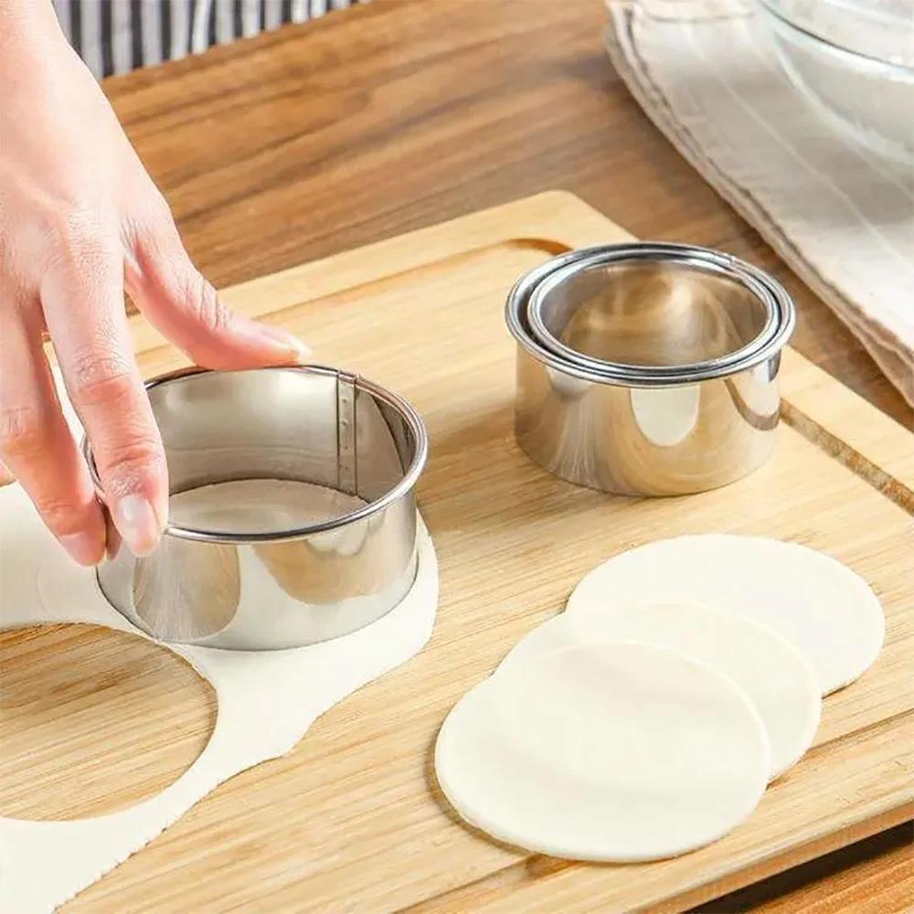 5/1Pcs Round Biscuit Mold Stainless Steel Cake Fondant Cutting Mold DIY Biscuit Pastry Cake Baking Tools Kitchen Baking Gadget