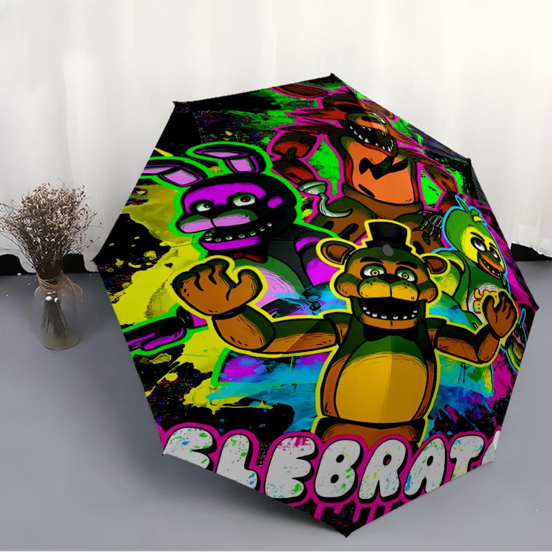 1pc Freddy Bear2 Umbrella, Sun Protection, And UV Shielding. It Has Eight Sturdy Ribs for Outdoor Use And Perfect Gift