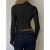 Camisa de Manga Larga con Solapa y Botones de Cintura Entallada para Mujer Otoño Invierno, Nuevo Top Blusa Casual para Transfronterizo Europeo Americano