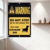 Humorous Warning Metal Tin Sign 'DO NOT STEP ON THE GUARD DOG' with Dachshund Silhouette for Home/Man Cave Decor