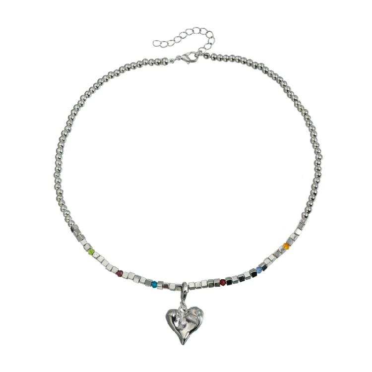

Chic Sweet Cool Style Jewelry Asymmetrical Heart Pendant Necklace With Sturdy Alloy Chain For Women Girls Fashion Statement 1