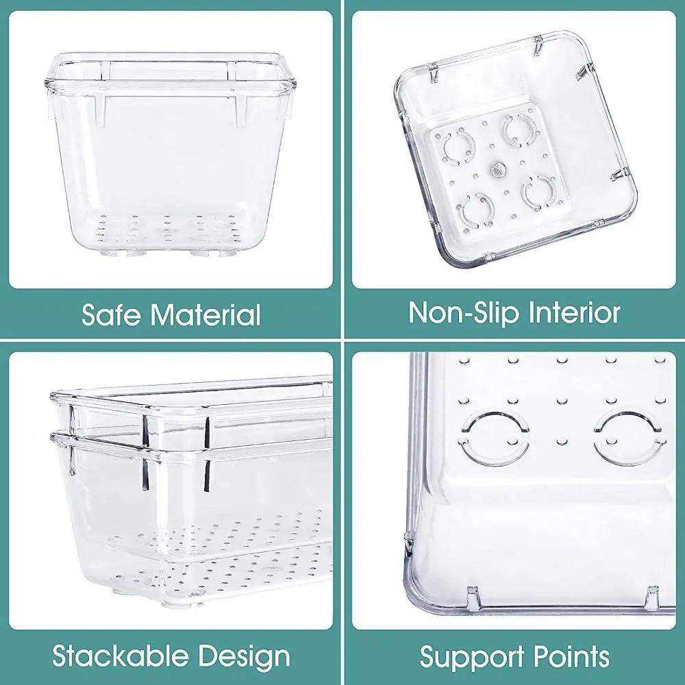 New S/M/L/XL/XXL Desktop Storage Box Drawer Sundries Sorting Storage Organizer Rectangular Transparent Cosmetics Organizer Boxes