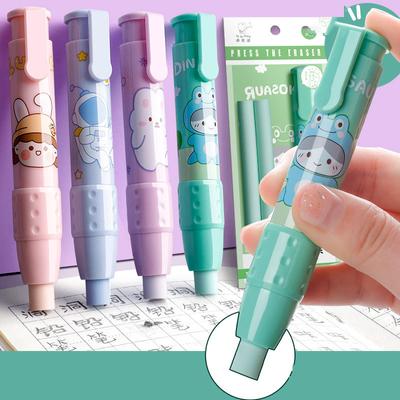 Geri çekilebilir Silgiler Basın Kalem Kauçuk Silgiler Okul Kırtasiye Malzemeleri Sanat Boyama Kurşun Kalem Silgisi