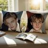Handsome Actor lLeonardo DiCaprio Cushion Cover Pillowcase Antidustmite Invisible Zipper Short Plush Sofa Cushion