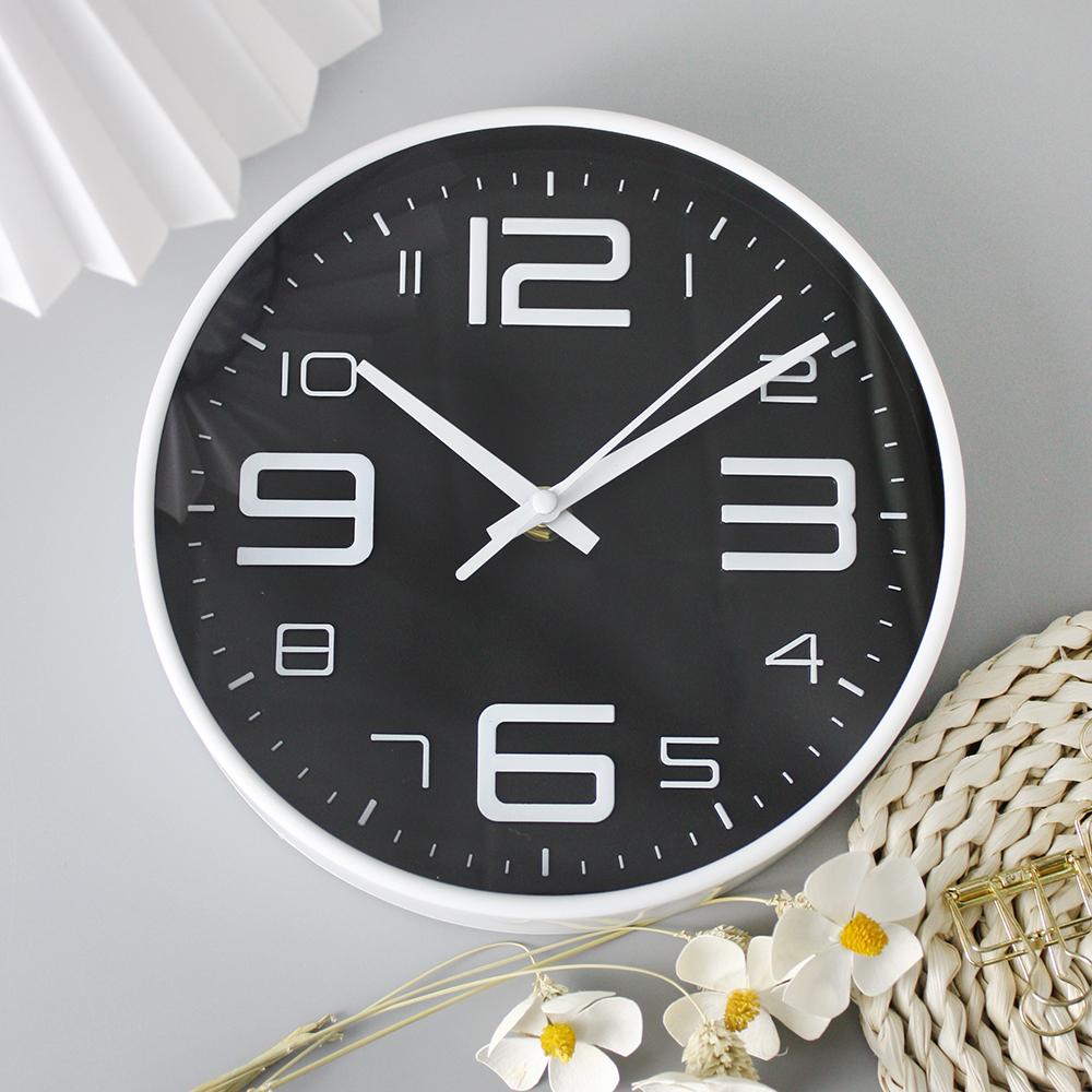 8 Zoll einfache, modische Wanduhr, leise, schön, dreidimensional, geeignet für Arbeitszimmer, Wohnzimmer, Schlafzimmer, um Freunde zu schicken