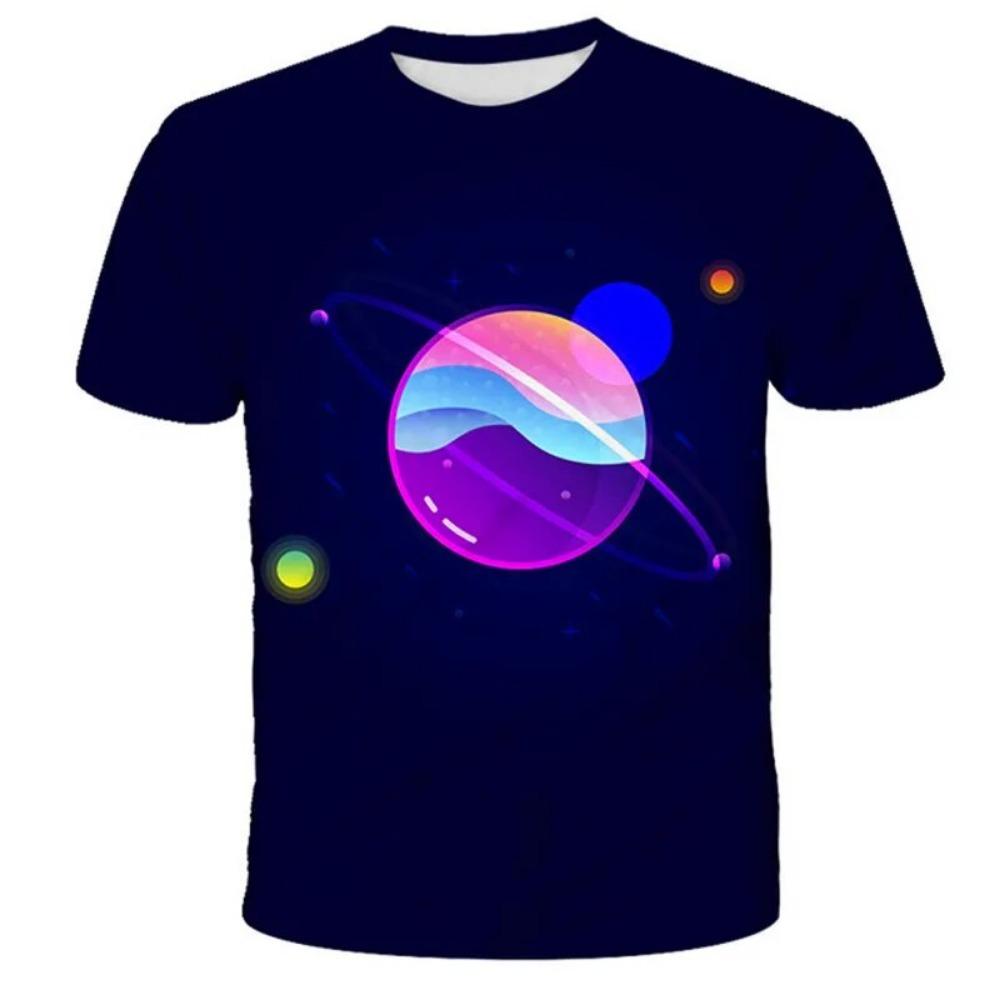 Space Galaxy Planet 3D Print T-Shirts Streetwear Casual Men Women Fashion Short Sleeve T Shirt O-Neck Kids Tees Tops Clothing