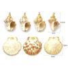 2 PCs Shell Pendants Gold Plated Scallop Conch Ocean Jewelry Charms For DIY Necklace Earrings Jewelry Making Findings