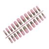 Pink Long False Nails with Leopard Tip Charming Comfortable To Wear Manicure Nails for Shopping Traveling Dating