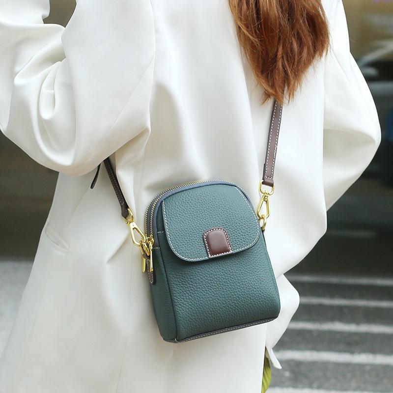 Damenhandtaschen aus Leder, kleine Taschen, Umhängetaschen, neue Damen-Schultertaschen aus erstklassigem Rindsleder, vielseitige Nischen-Handytaschen für Damen