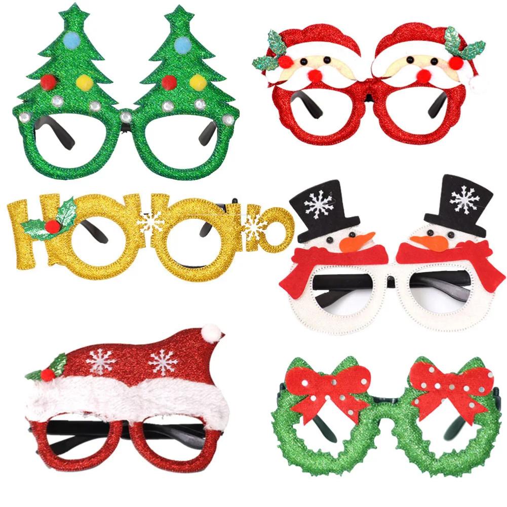 Christmas Decorations,Christmas Glasses for Children,Christmas Ornaments 2024,Santa Claus,Snowman Antlers Glasses Frames