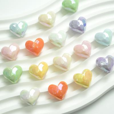 5pcs Materials Acrylic Jewelry Heart Loose Bead 19 * 16.5mm Macaron Bracelet Beads Peach Accessory Cut Love Beads DIY Mobile Phone Chain