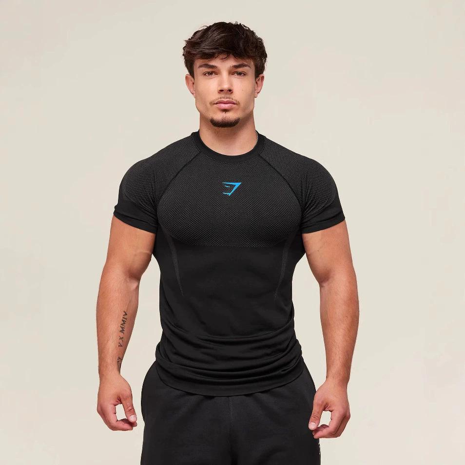 Chose One Nieuw Amerikaans Hardloop Sport T-shirt met Korte Mouwen, Sneldrogend - Elastisch, Ademend en Casual Fitnesskleding M donkergrijs van kleur