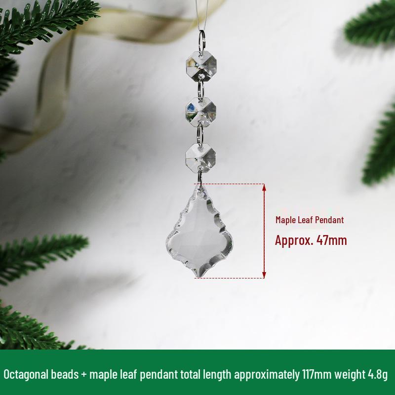Transparent Acrylic Snowflake Ornament Set with Crystal Bead Strings for Christmas Tree Decoration