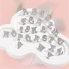 New 2PCS Initial A To Z 26 Letters Pin Silver Color Fashion Metal Alphabet Women Men Suit Collar Lapel Brooch Pin Accessories