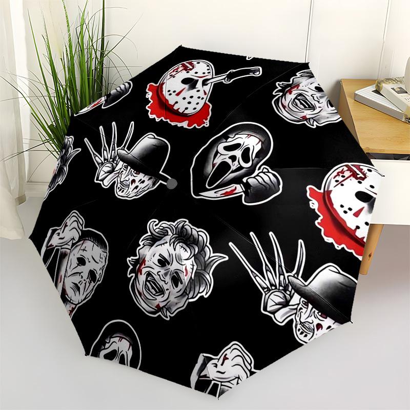 

1pc Horror Movie Characters Pattern Umbrella with Plastic Handle,Suitable for All Seasons Home Travel Outdoor UmbrellaM1409