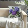 Purple Hydrangea Style Throw Pillow Cover Floral Art Decorative Pillow Case For Home Decor