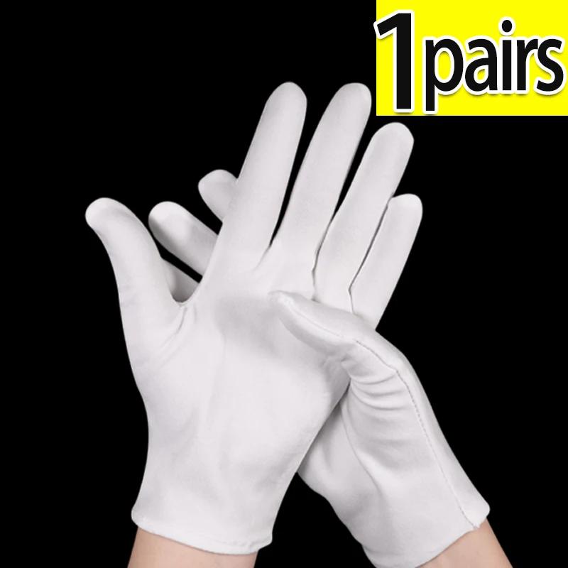 White Soft Cotton Work Gloves for Dry Hands Handling Film SPA Gloves Ceremonial High Stretch Gloves Household Cleaning Tools