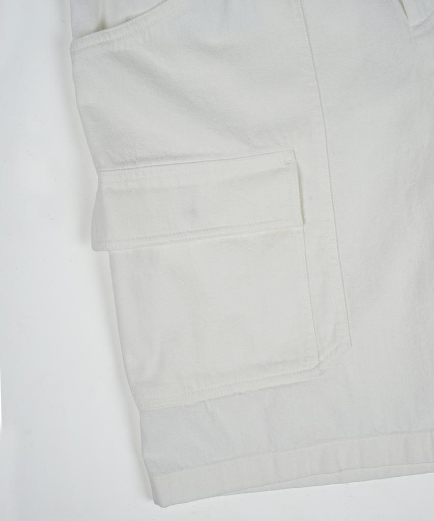 BIRBANTE Cation Washed Cargo Half Pants - Ecru