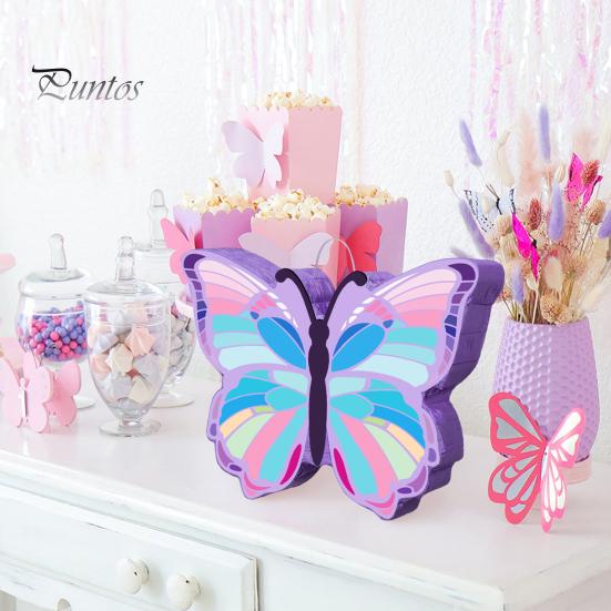 Butterfly Pinata Kids Pull String Pinata with Stick Blindfold Confetti for Girls Interactive Birthday Party Supplies for Photo Prop Candy Holder