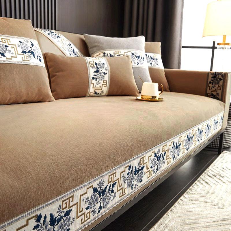 Embroidered Lace Chenille Sofa Cover for All Seasons Living Room Non-slip Sofa Seat Cushion Couch Slipcover Dustproof Sofa Towel