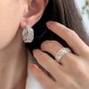 Elegant Multi-Layer Woven Geometric Ear Studs for Women - Lightweight, Hollow Design, Luxurious Style, Internet Celebrity Accessory
