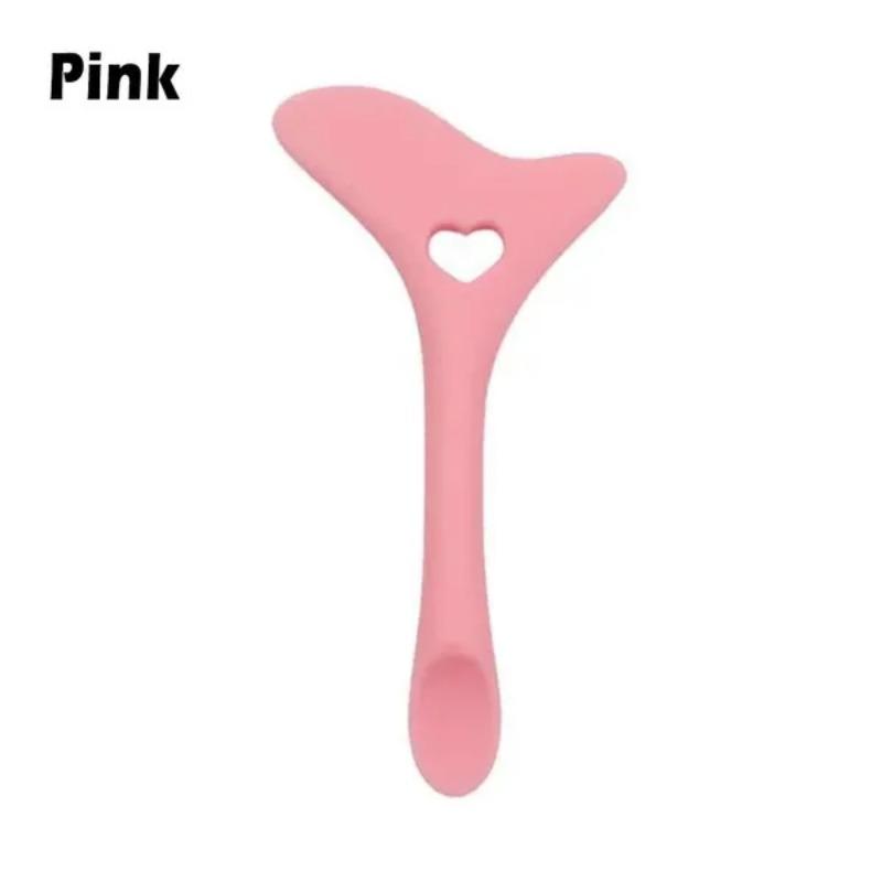 Silicone Multifunctional 4 In 1 Tool for Face Cream Spoon Eyeline Eyelashes Stencils Lipstick Wearing Aid Makeup Assistance Tool