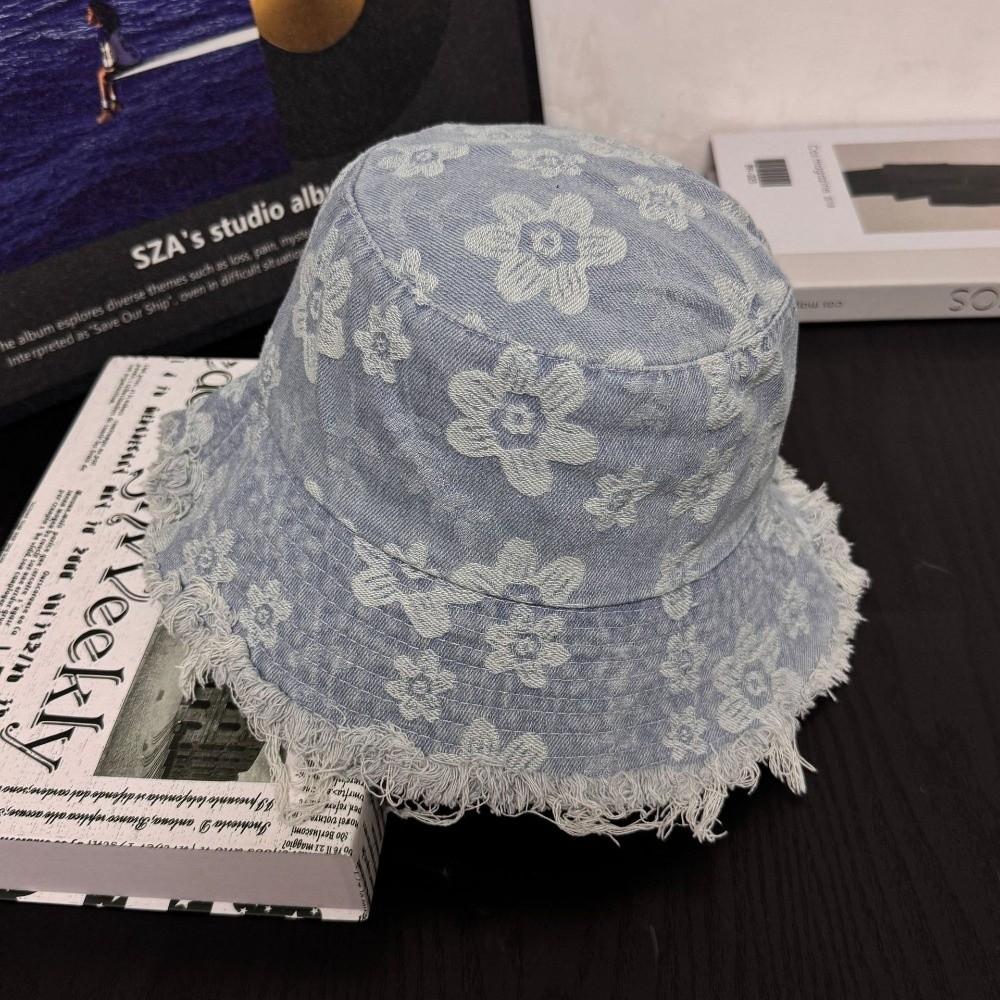 Fashion Cartoon Flower Bucket Hat Embroidery Breathable Sun Cap Casual Sun Protection Fisherman Hat Unisex