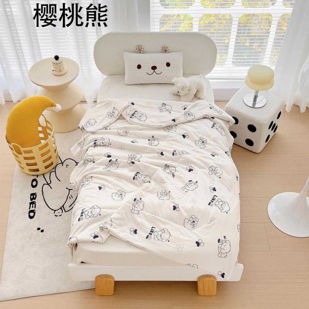 2024 New Children's Summer Quilt Knitted Cotton Summer Quilt Kindergarten Duvet Ice Cream Summer Quilt Airable Cover