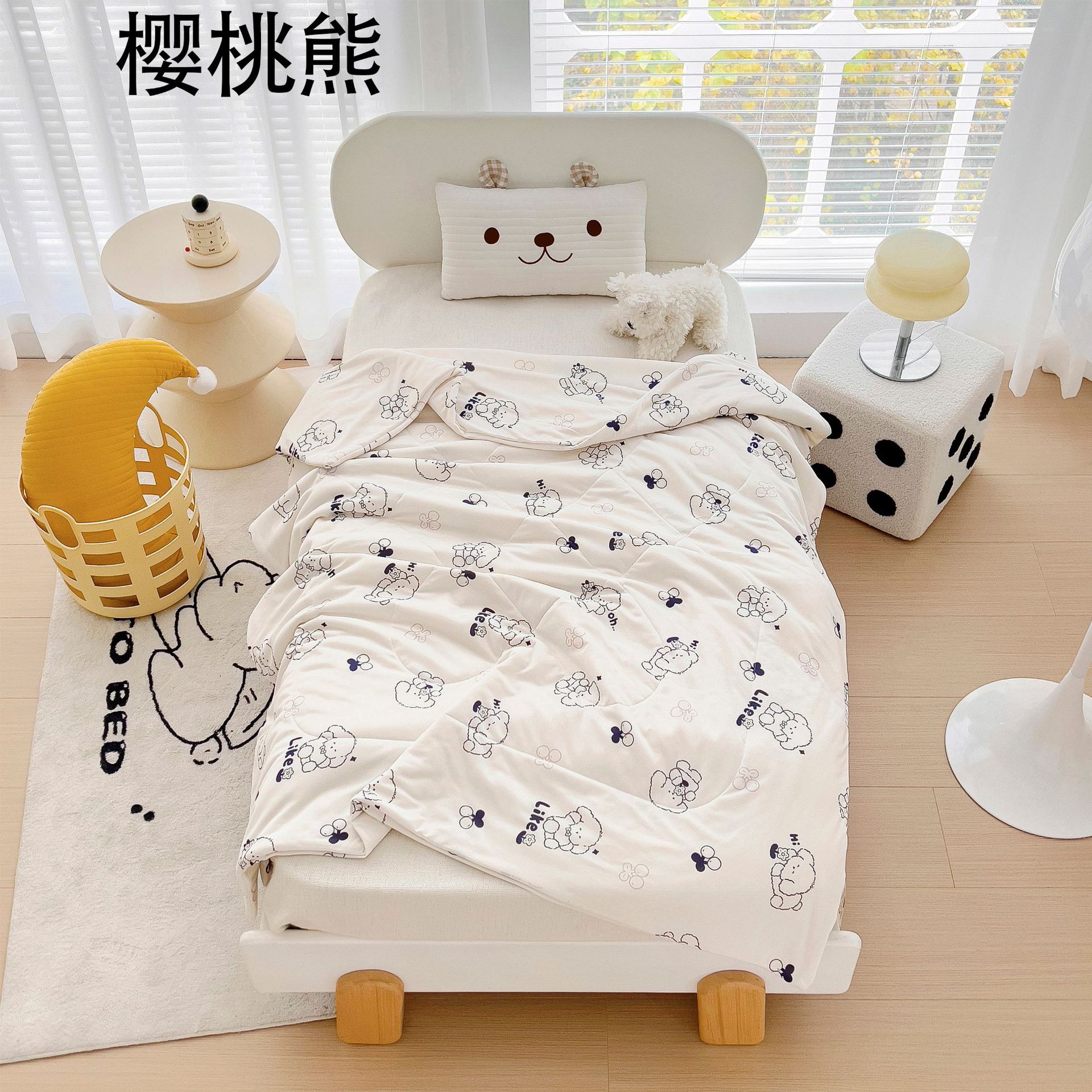 

2024 New Children s Summer Quilt Knitted Cotton Summer Quilt Kindergarten Duvet Ice Cream Summer Quilt Airable Cover 120x150cm