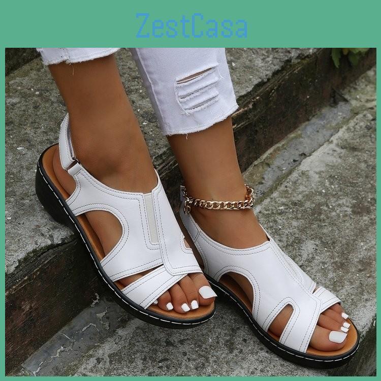 Premium Summer Women Orthopedic Wedges Sandalswomen Vintage Antislip Leather Casual Female Platform Retro Shoes Plus Size