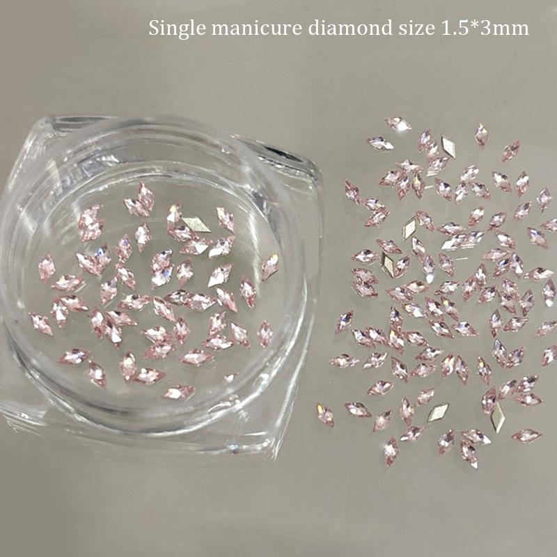 

50Pcs/Box Diy Nail Art Decor Mini Ice Transparent Flat Zircon Nail Drills Jewelry Nail Diamond Manicure Design Gift Mixed Colors