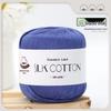 Hand-Woven Mulberry Silk Cotton Lace Yarn No. 6 for DIY Crochet & Fine Wool Projects