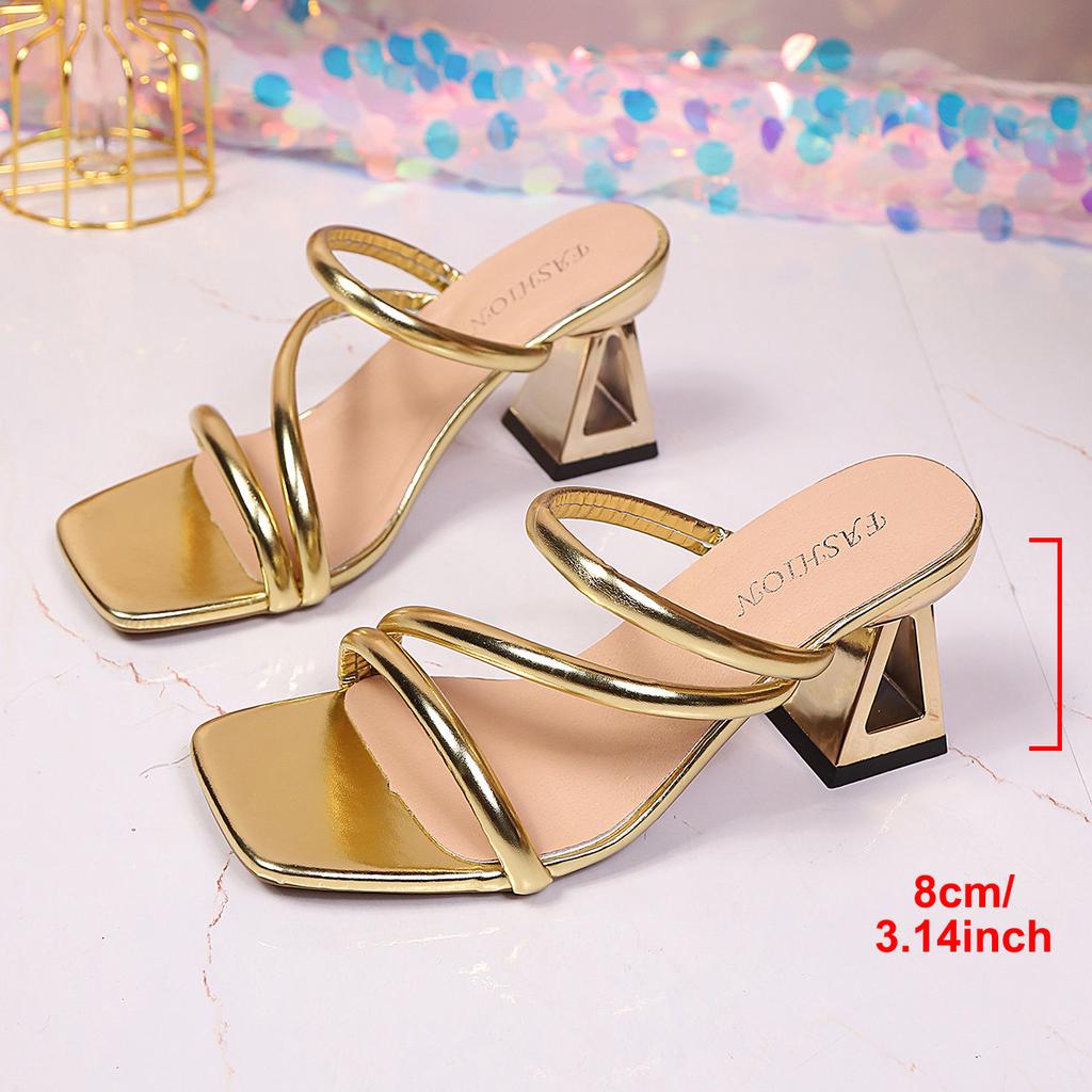 36-43 Übergrößen Schuhe für Damen Sommer Mode Damen zum Hineinschlüpfen Plateau Offene Zehenpartie Hoher Absatz Sandalen Bequeme Damen Hausschuhe 2026