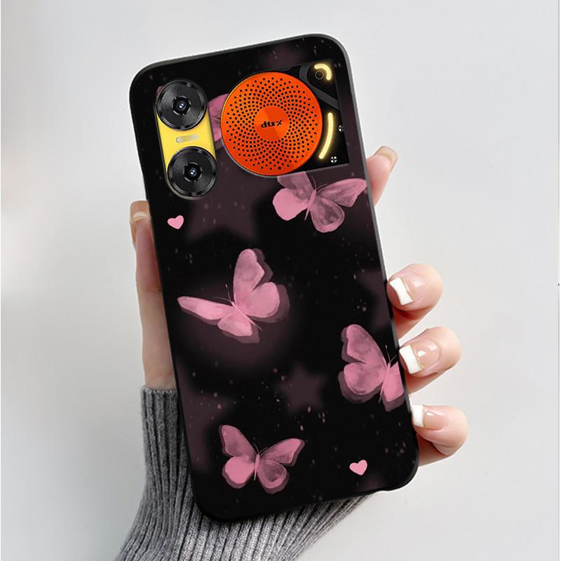 Printing Case For ZTE Nubia Music 2 Music2 Soft Silicone Black Shell For ZTE Nubia Music Z2353 Cover Cute Flower Cartoon Casing
