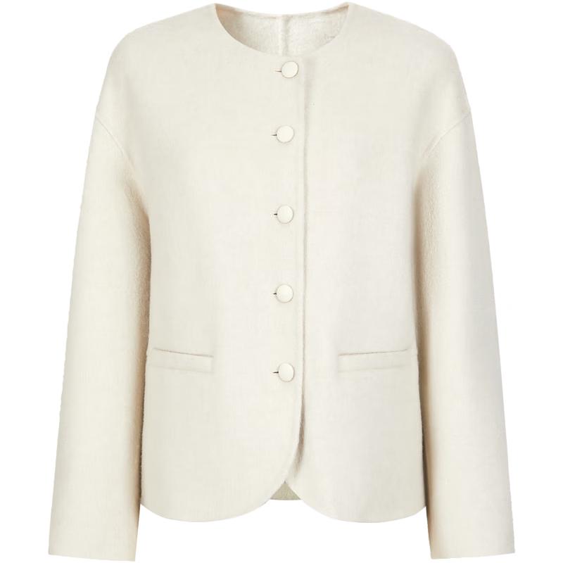 Jiuzi Anna Colle Grey Series Women's Wool Double-faced Coat